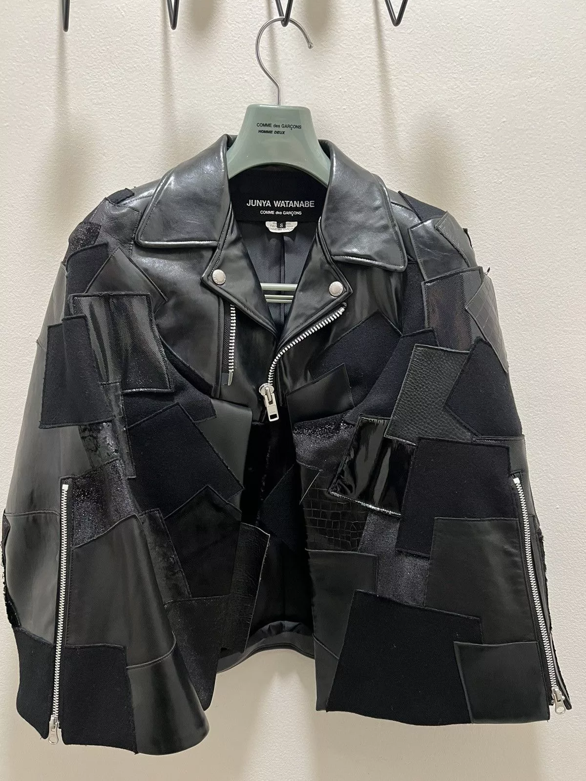 Comme des Garcons Leather Jackets Comme des Garcons × Junya Watanabe Junya Watanabe AD14 Runway Leather Jacket Black