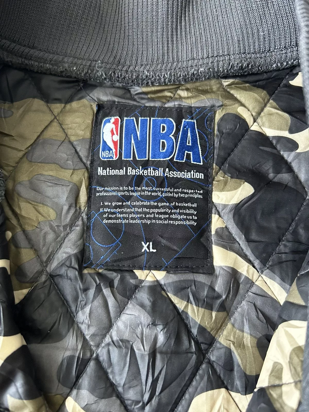 NBA Light Jackets NBA × Vintage NBA KNICKS 46 QUILTED VARSITY JACKET Gray