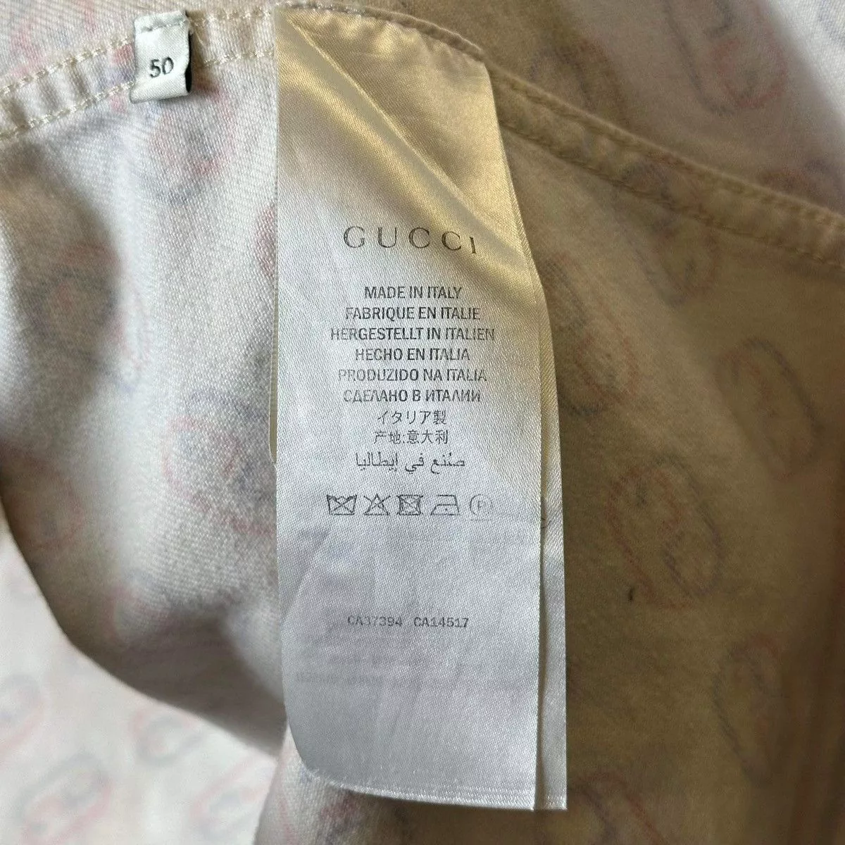 Gucci Denim Jackets GUCCI MONOGRAM “GC” JEANS JACKET White Luxury
