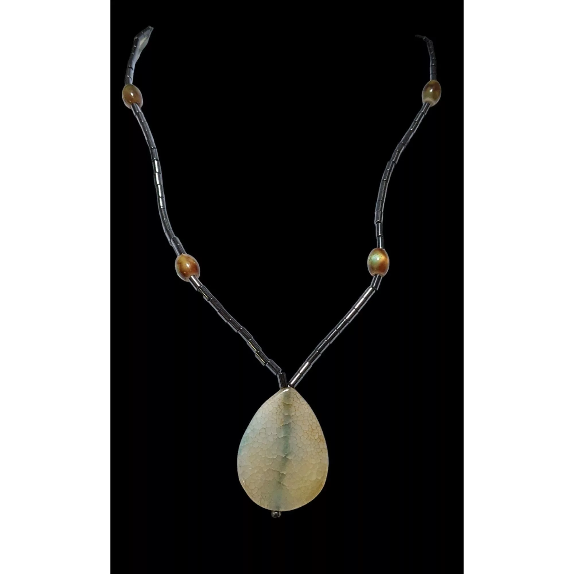 Other Necklaces Other Hematite Agate Teardrop Necklace Multi