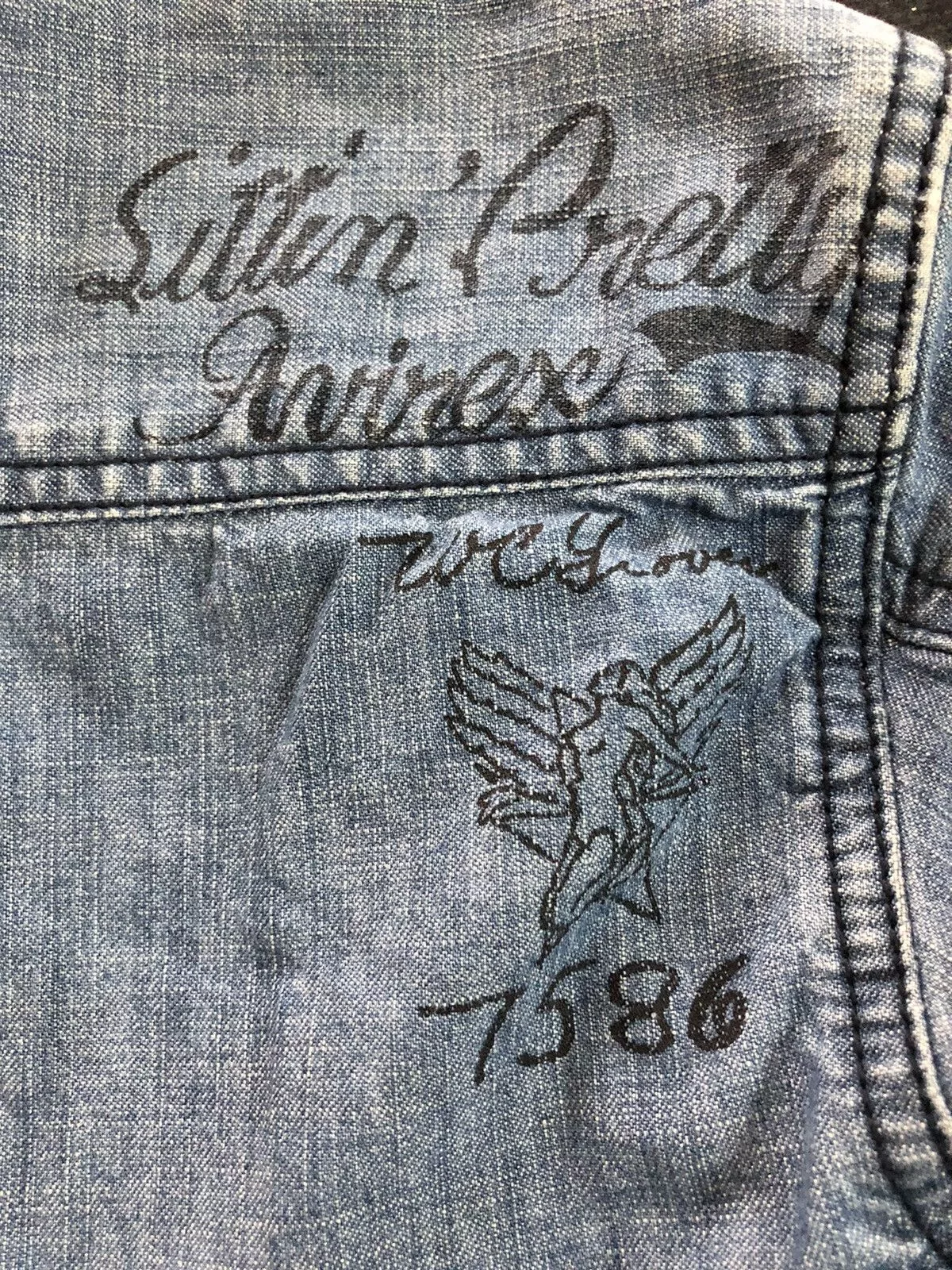 Alpha Industries Shirts Button Ups Alpha Industries × Avirex × Loopwheeler Rare 2000's Avirex denim statement shirt Multi