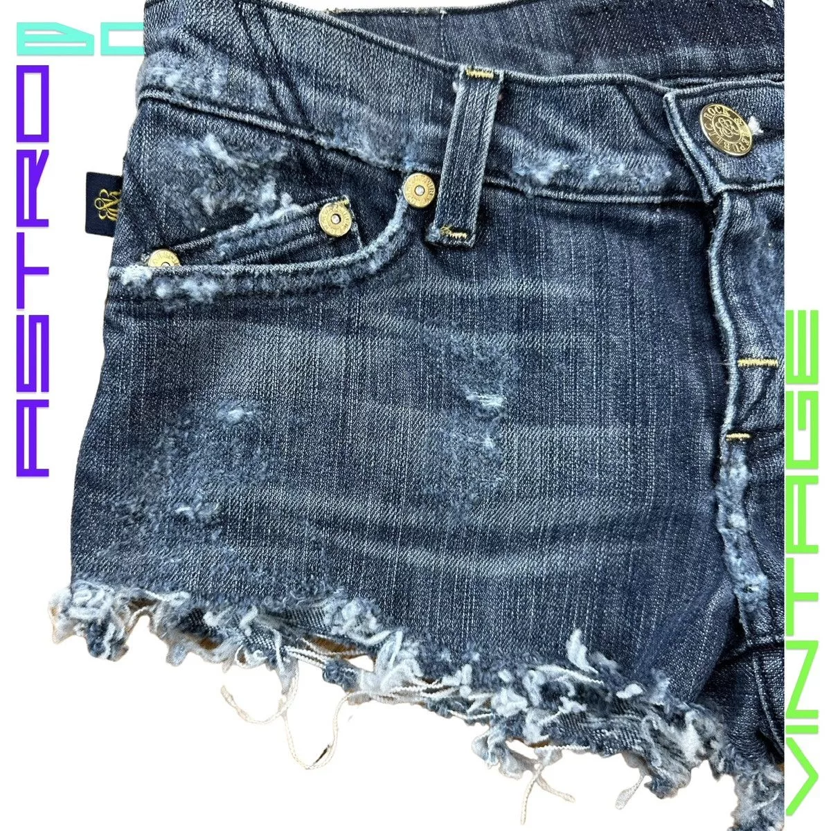 Rock & Republic Shorts ROCK & REPUBLIC DISTRESSED BLUE DENIM SHORTS _ 28"
