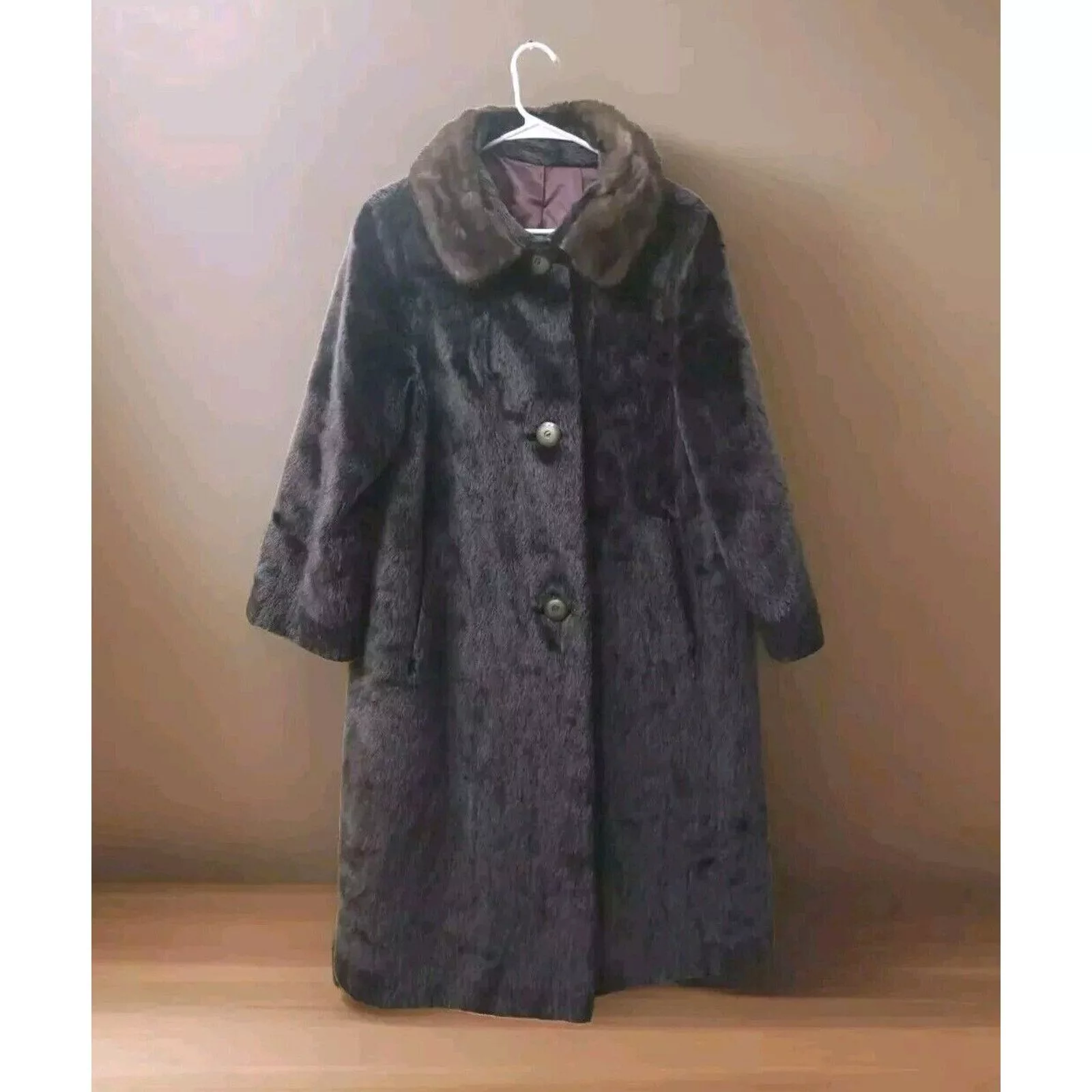 Vintage Vests Vintage Faux Fur Coat Mincara Russel Taylor Long Light Brown