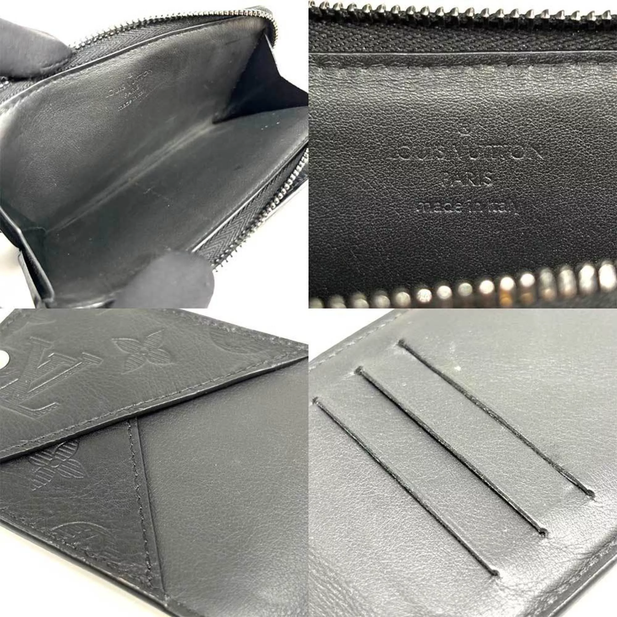 Louis Vuitton Wallets Louis Vuitton Hybrid Wallet Monogram Shadow Black Leather Noir Pass Case Wallet/Coin M81526 LOUIS VUITTON