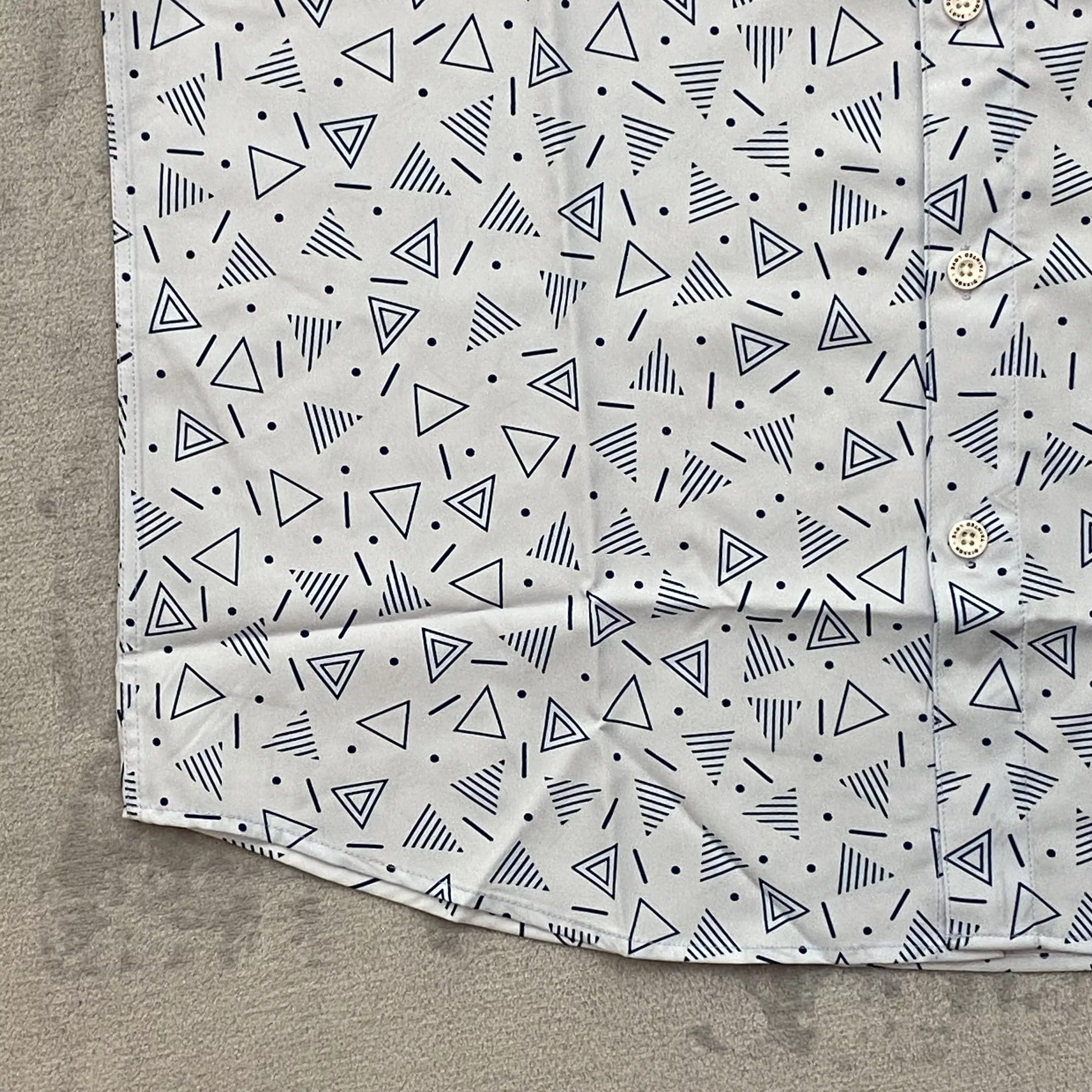 Dixxon Shirts Button Ups Dixxon Men Large TAINTED LOVE Geometric Short Sleeve Logo 90s Party Blue