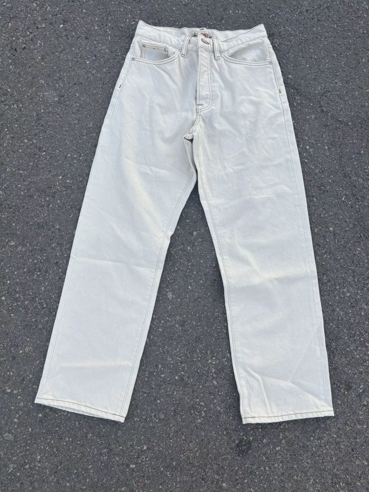 Japanese Brand Jeans Japanese Brand × Stussy Stussy Classic Jeans Model Track Pants Beige Streetwear