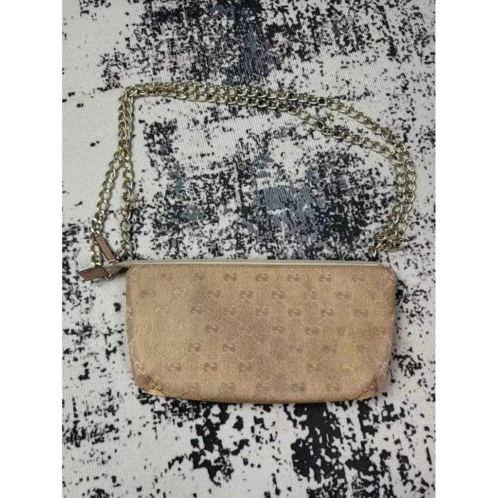 Gucci Shoulder Bags Gucci GG Pochette Monogram Bag Beige