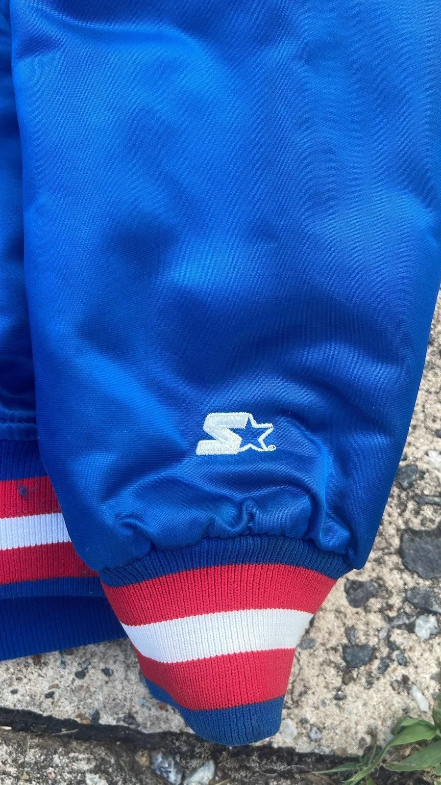 Starter Bombers 90’s Texas Rangers Starter Satin Jacket Blue