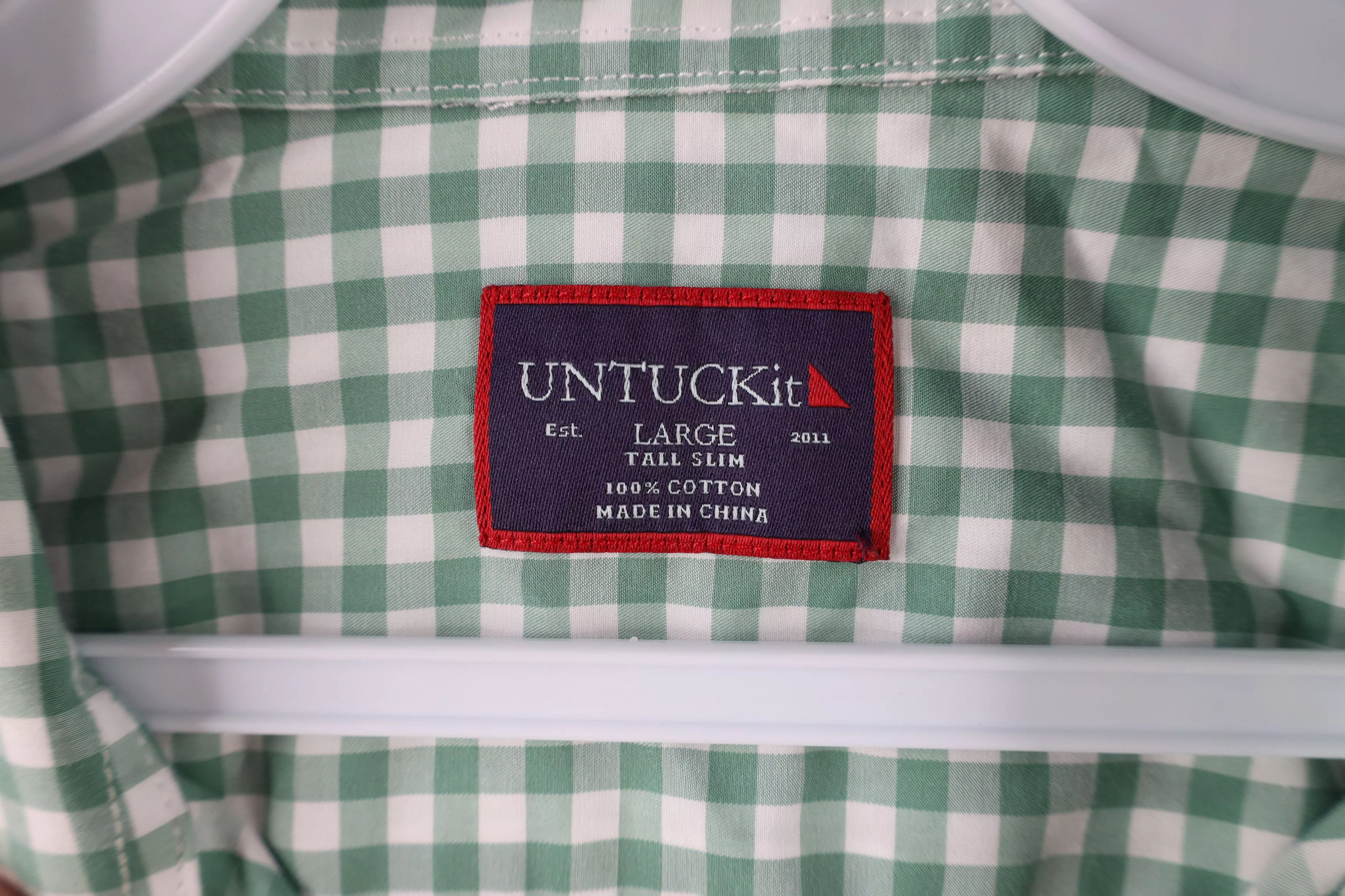 UNTUCKit Shirts Button Ups UNTUCKit × Vintage Untuckit Fit Short Sleeve Collared Button Shirt Green Plaid Multi