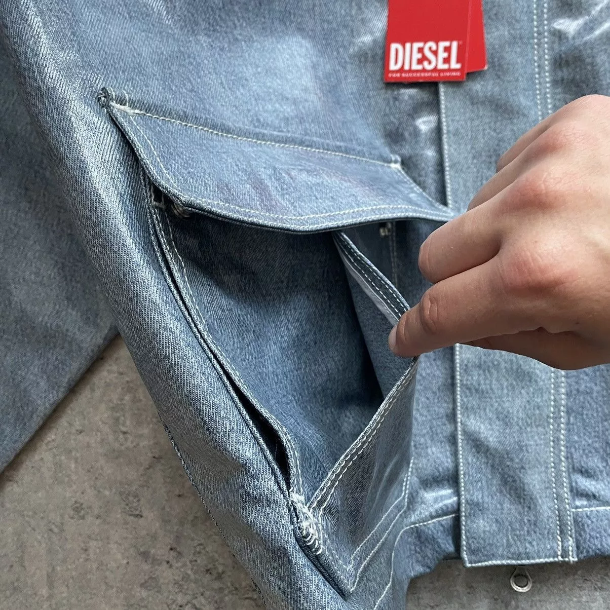Diesel Raincoats Diesel D-Sury Giacca Raincoat Denim Jacket Blue