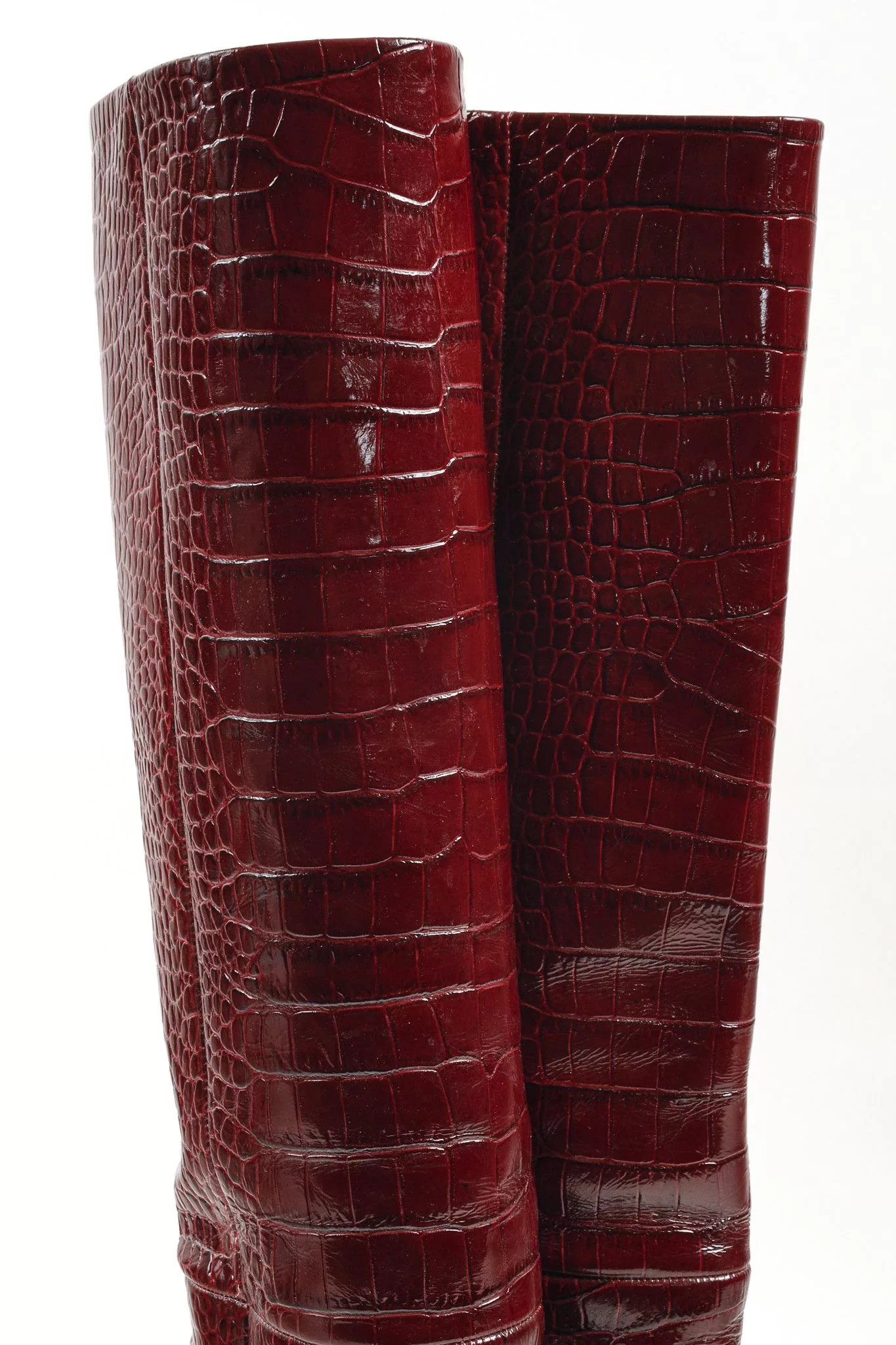 Paris Texas Boots Paris Texas Burgundy Crocodile Embossed Boots Brown
