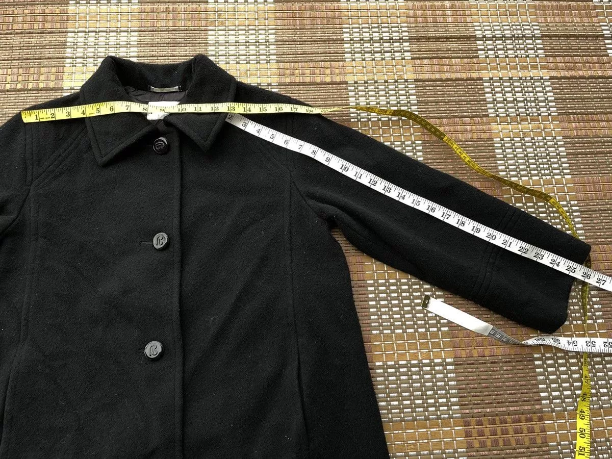 Pierre Balmain Light Jackets Pierre Balmain Wool Long Jacket Black