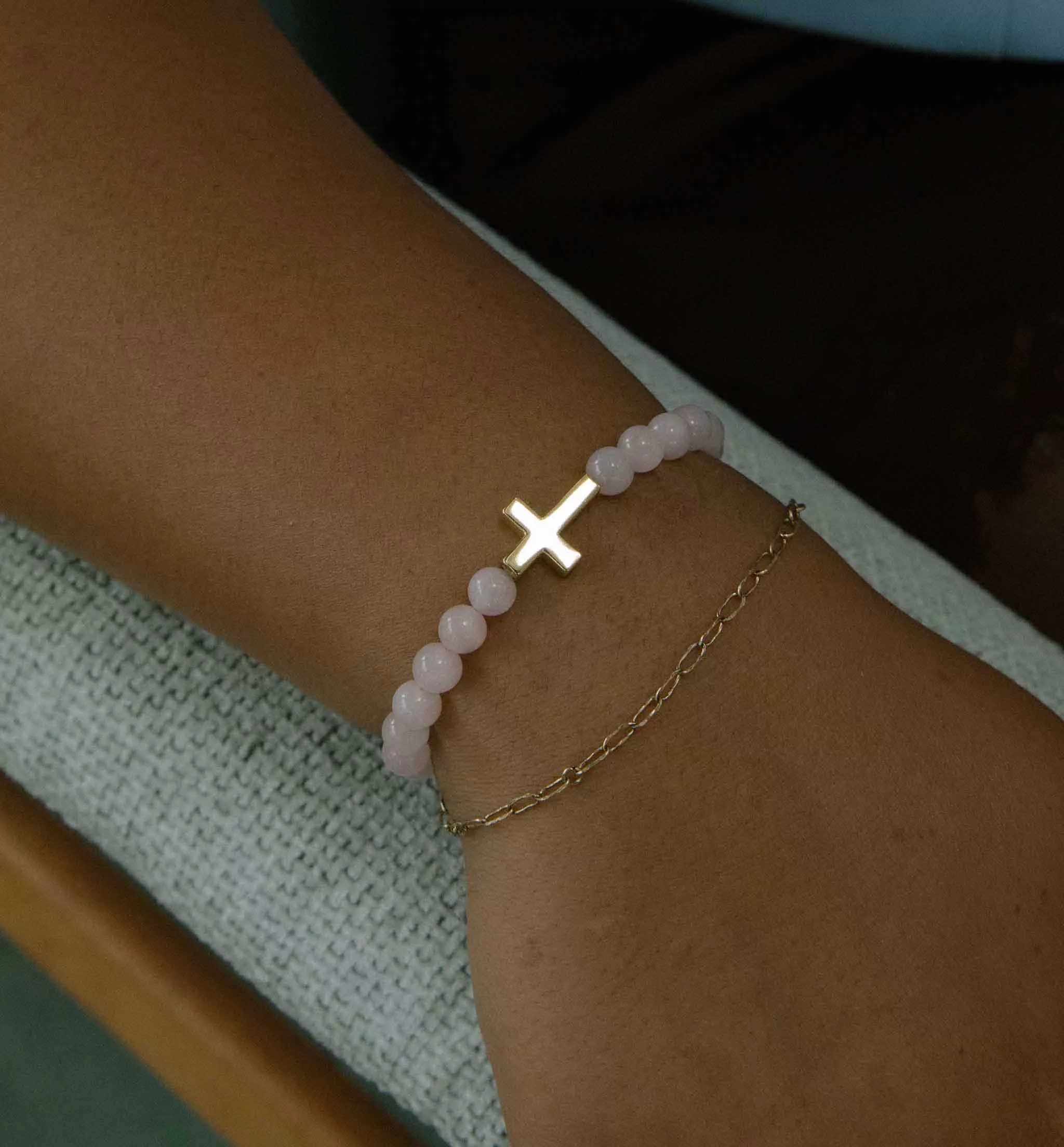 Divine Faith Rose Quartz Stretch Bracelet