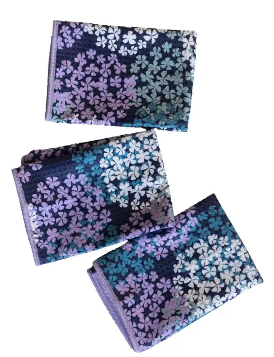Mighty Mini Navy Hydrangea Towels 3/set