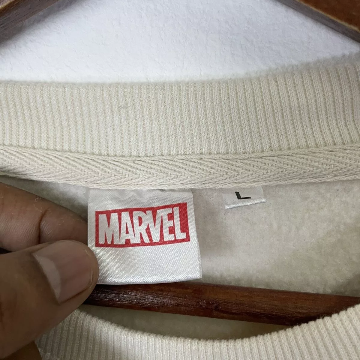 Marvel Comics Sweatshirts Hoodies Marvel Comics Vintage Marvel Spell Out Big Logo Fleece Sweatshirt White