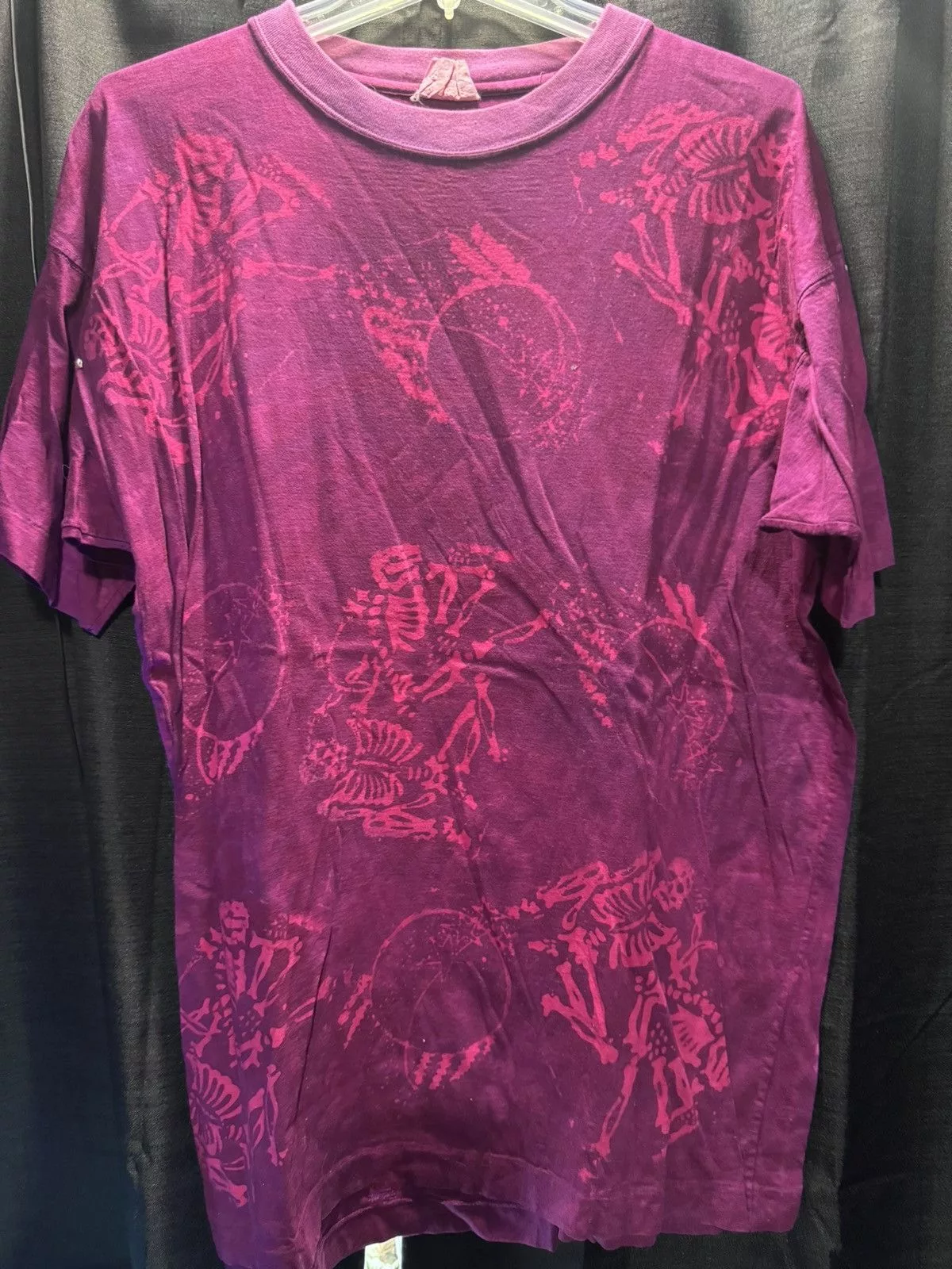 Grateful Dead Short Sleeve T Shirts Grateful Dead × Vintage Grateful Dead Dancing Skeletons Purple