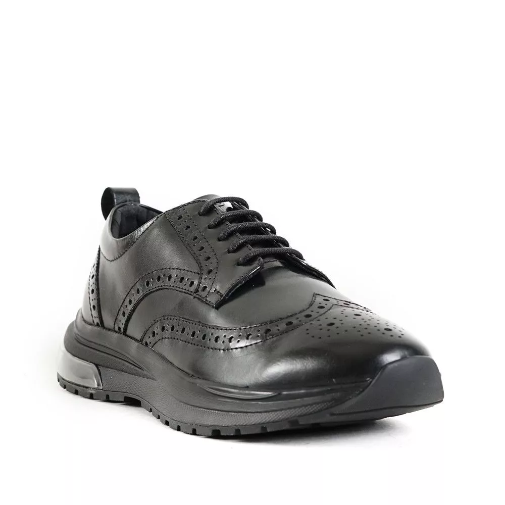 Leather Casual Leather Shoes Romi Black Leather Sneakers