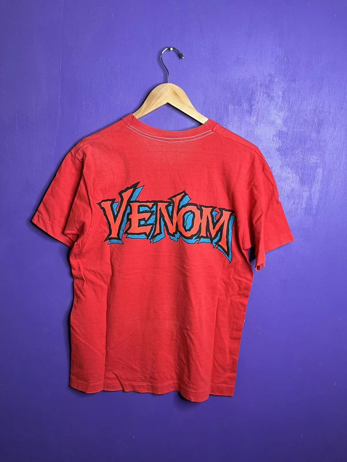 Marvel Comics Short Sleeve T Shirts Marvel Comics × Vintage Vintage 1994 Marvel comics Venom character t-shirt Red