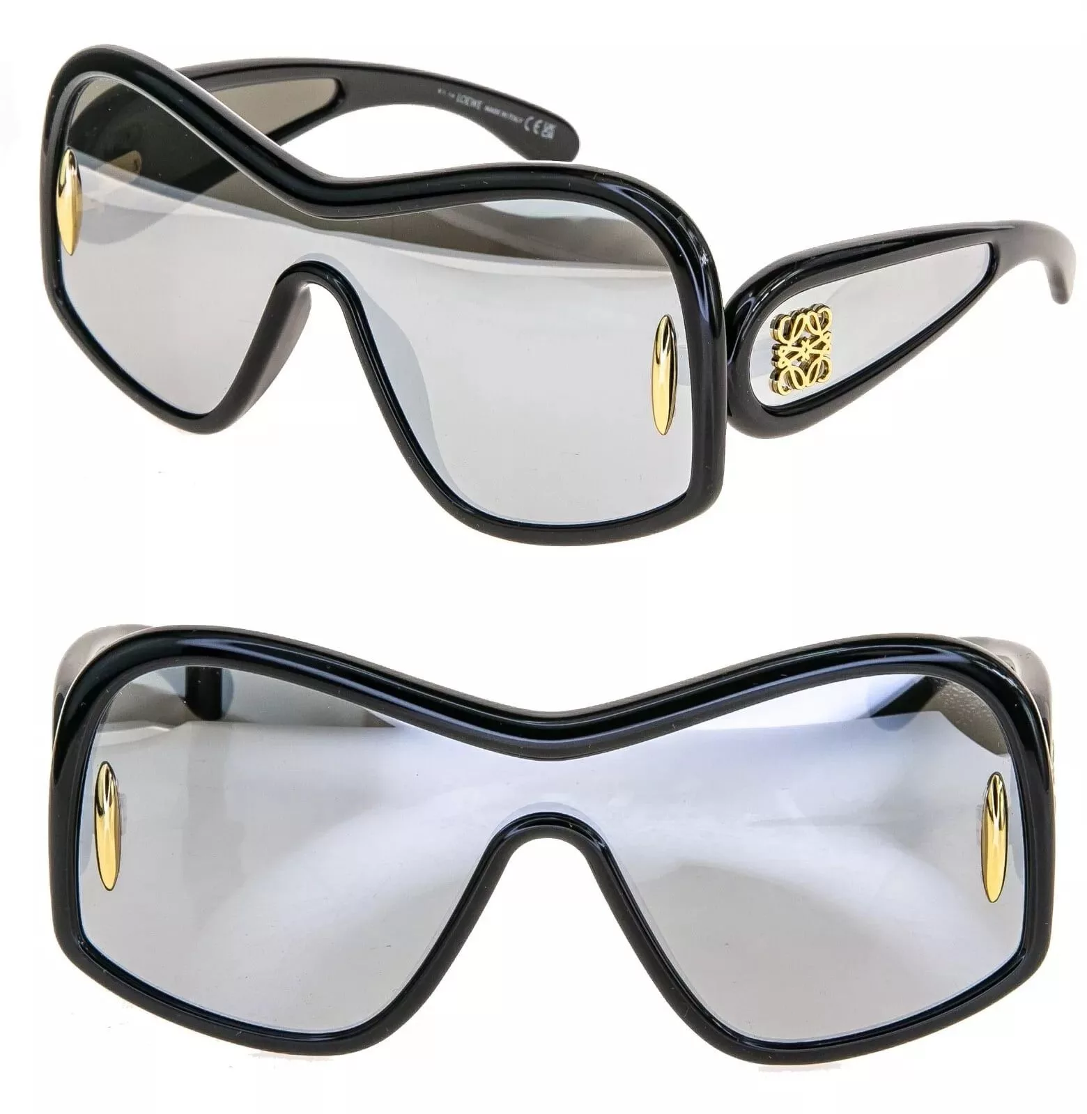 Loewe Sunglasses LOEWE WAVE ANAGRAM Mask LW40131I 40131 Geometric Sunglasses Black