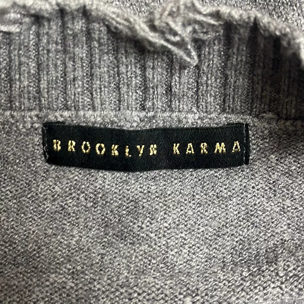 Other Sweaters Other Brooklyn Karma Womens Size Small Pullover Crop Sweater Gray