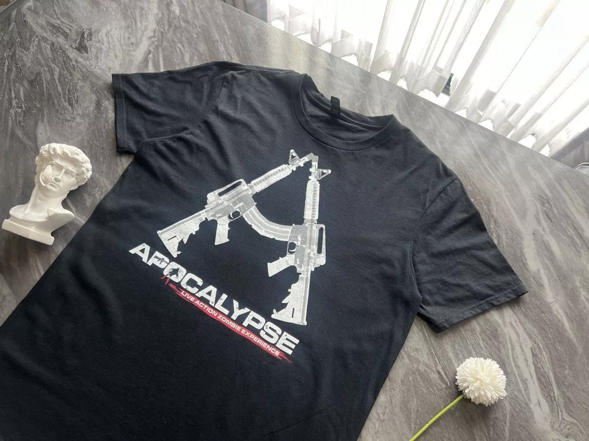 Designer Short Sleeve T Shirts Designer Zombie : Apocalypse Live Action Experience M4A1 Black Vintage