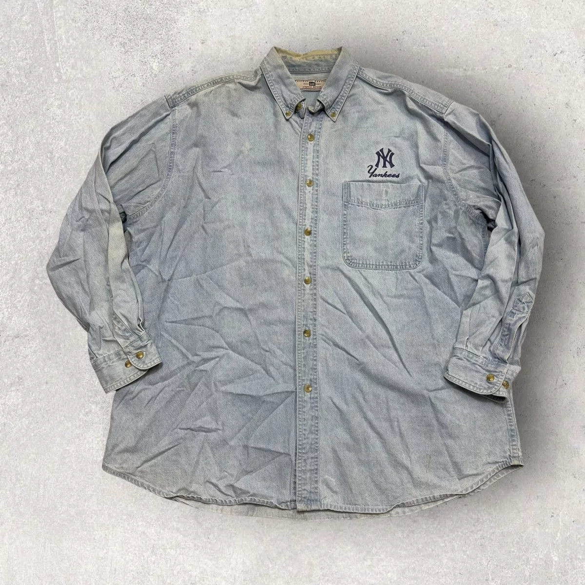 Lee Shirts Button Ups Lee × MLB × Vintage Vintage New York Yankees denim shirt Blue