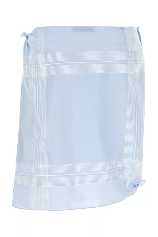 Prada Midi Skirts Prada Light Blue Cotton Skirt Multi
