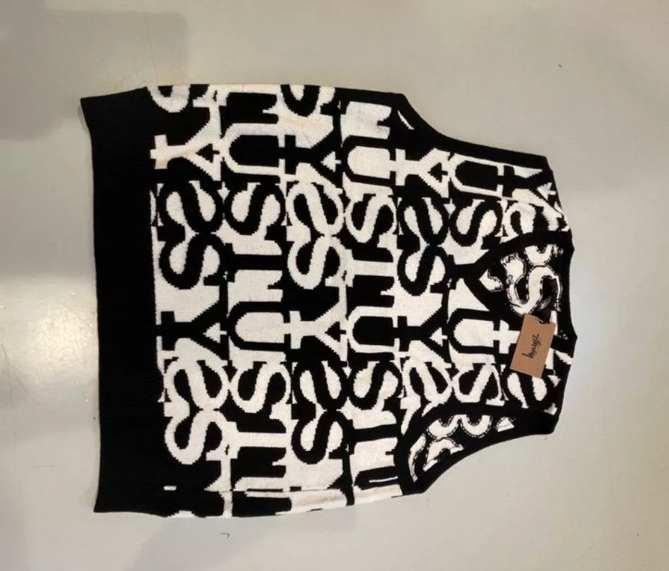 Stussy Sweaters Knitwear Stussy Stacked Sweater Vest Black