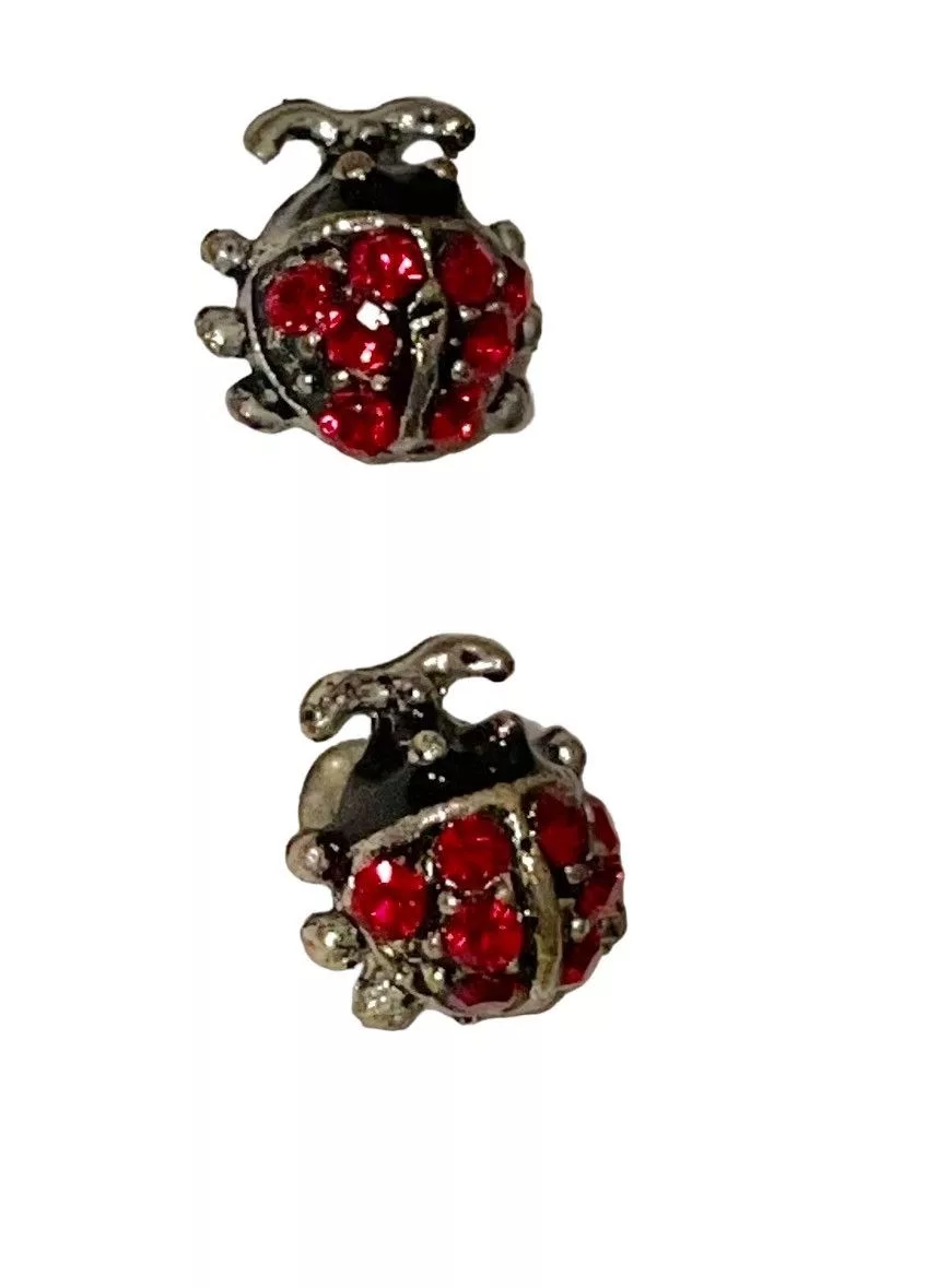 Swarovski Earrings Swarovski Crystal Mini Ladybug Earrings Red