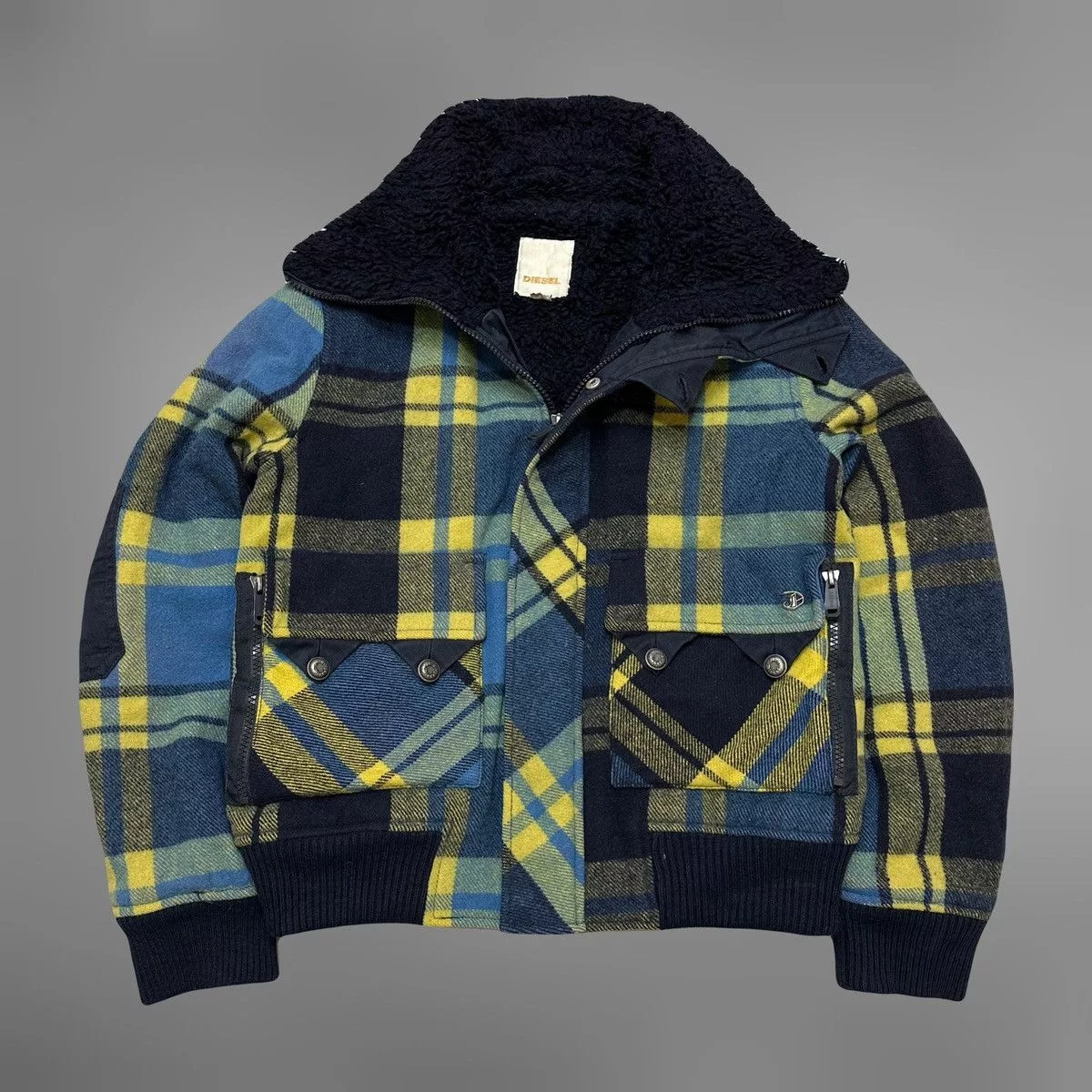 Designer Jackets Designer × Diesel Diesel avant-garde wool jacket y2k Multi