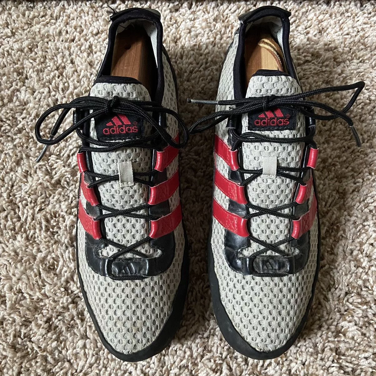 Adidas Low Top Sneakers Adidas × Vintage Vintage Y2K Adidas Mesh Leather Aqua Terrain Shoes Hiking Gray