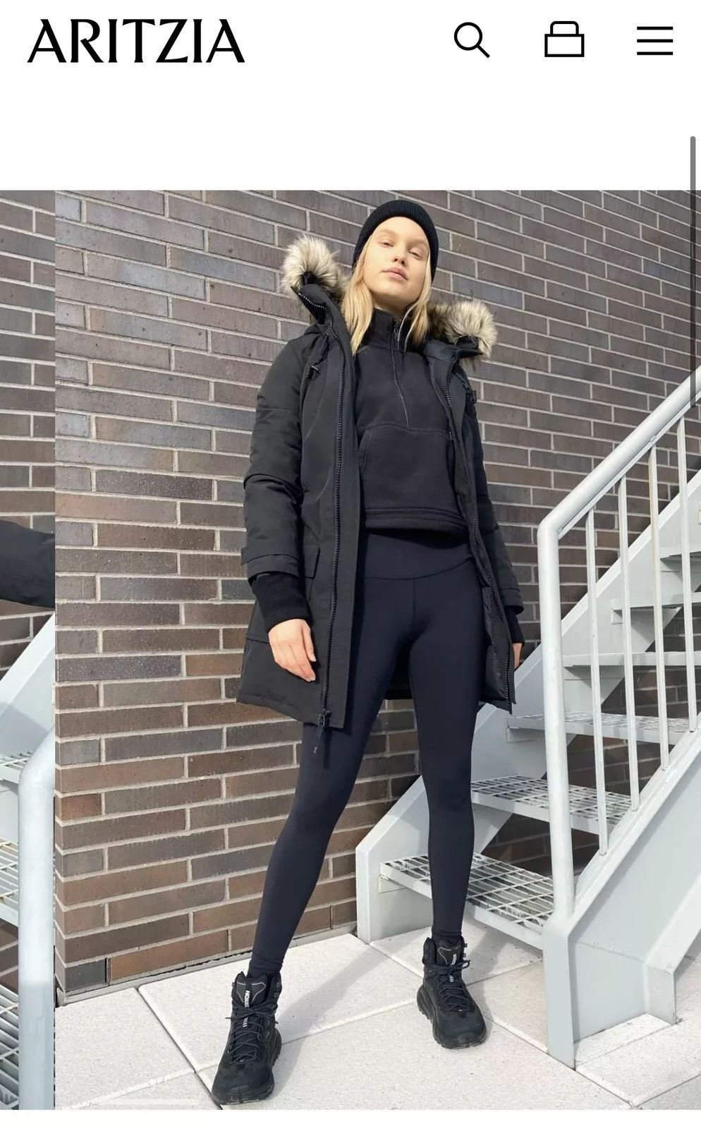 Aritzia Down Jackets BLACK ARITZIA BANCROFT PARKA