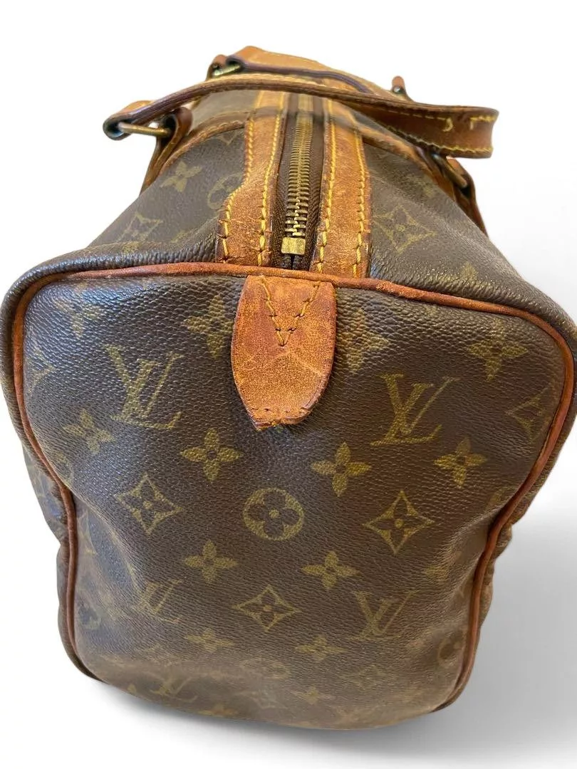 Louis Vuitton Handle Bags Louis Vuitton - Saxe 35 Monogram Boston LV Handbag Leather Brown