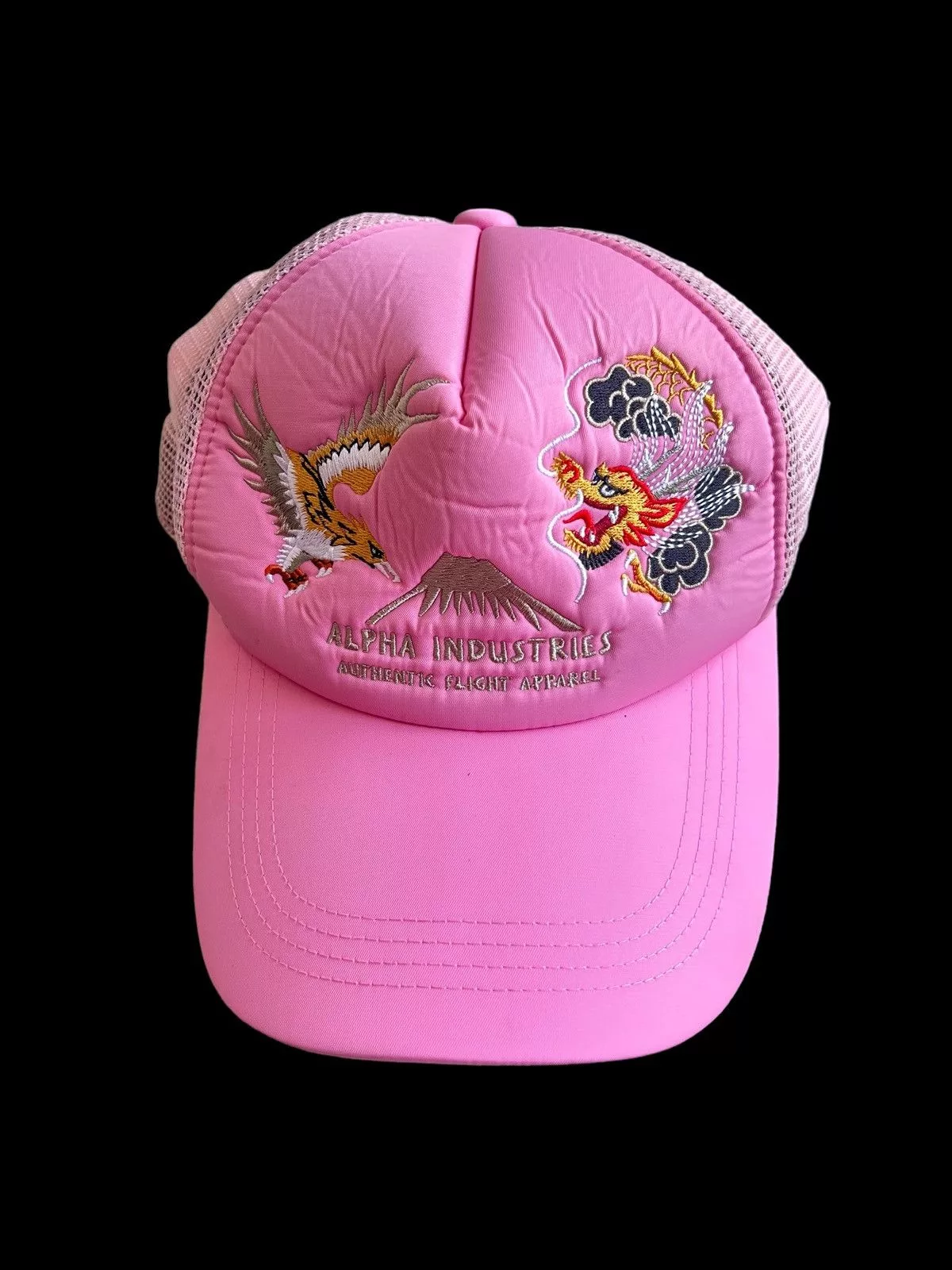 Alpha Industries Hats Alpha Industries Eagles & Dragon Embroidery Pinkish Mesh Cap Vintage