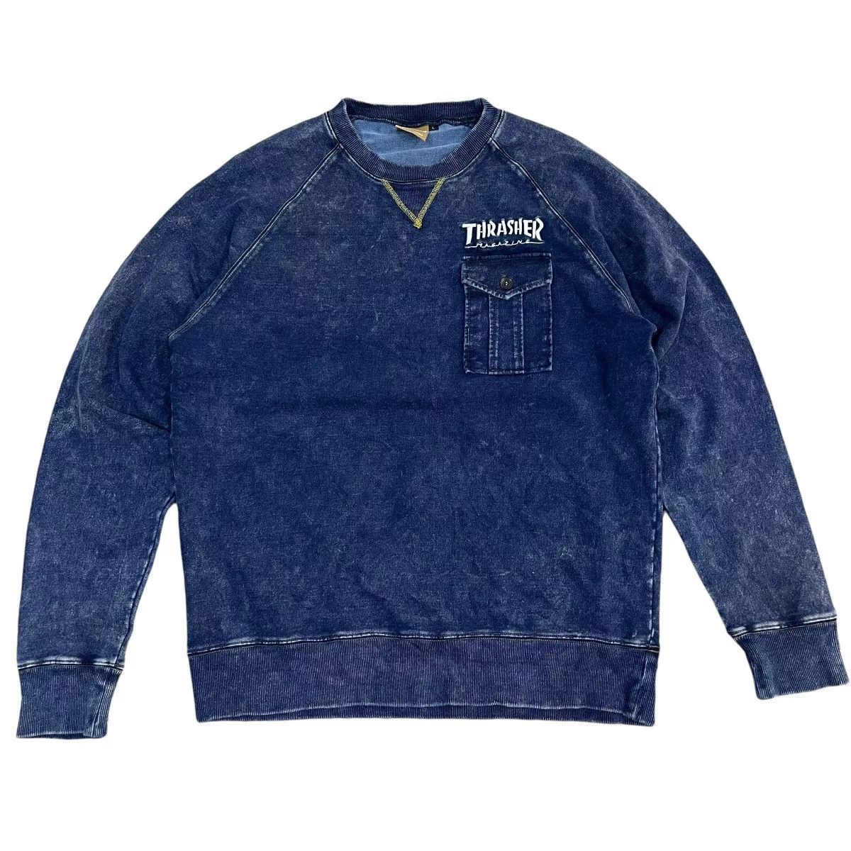 Thrasher Sweatshirts Hoodies Thrasher Indigo Denim Crewneck Blue