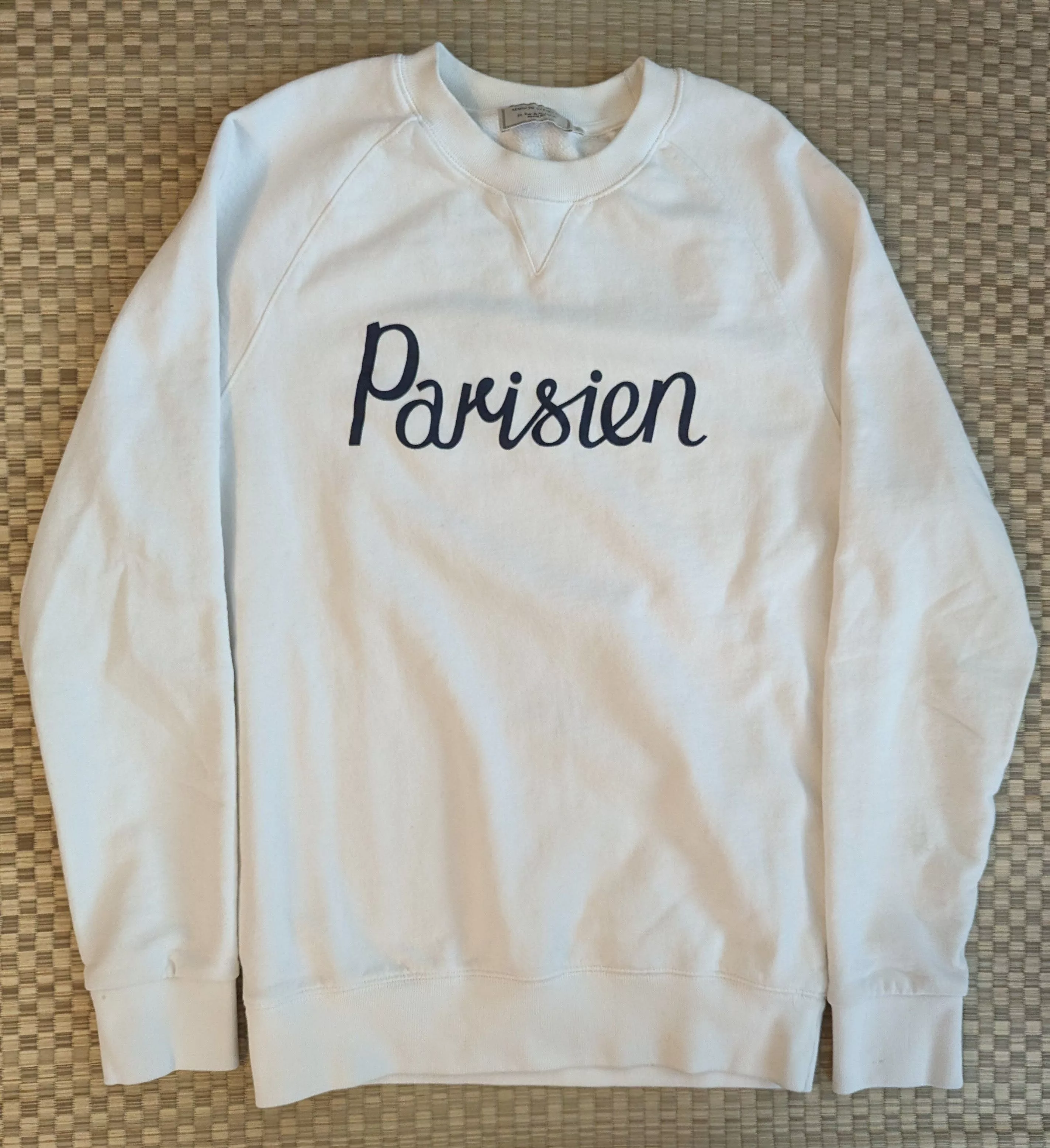 Maison Kitsune Sweatshirts Hoodies Maison Kitsune Parisien Sweatshirt Made in Portugal White