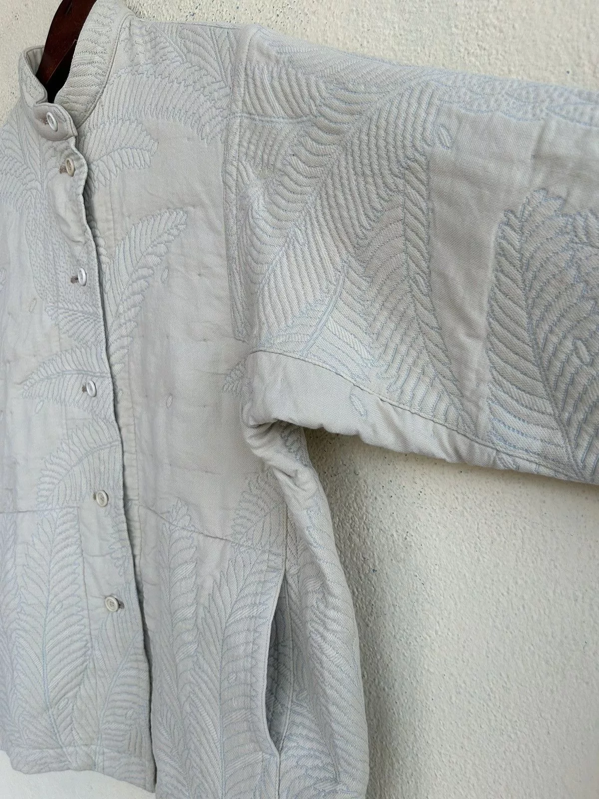 Issey Miyake Light Jackets Issey Miyake Mandarin Colar Button Ups Jacket White