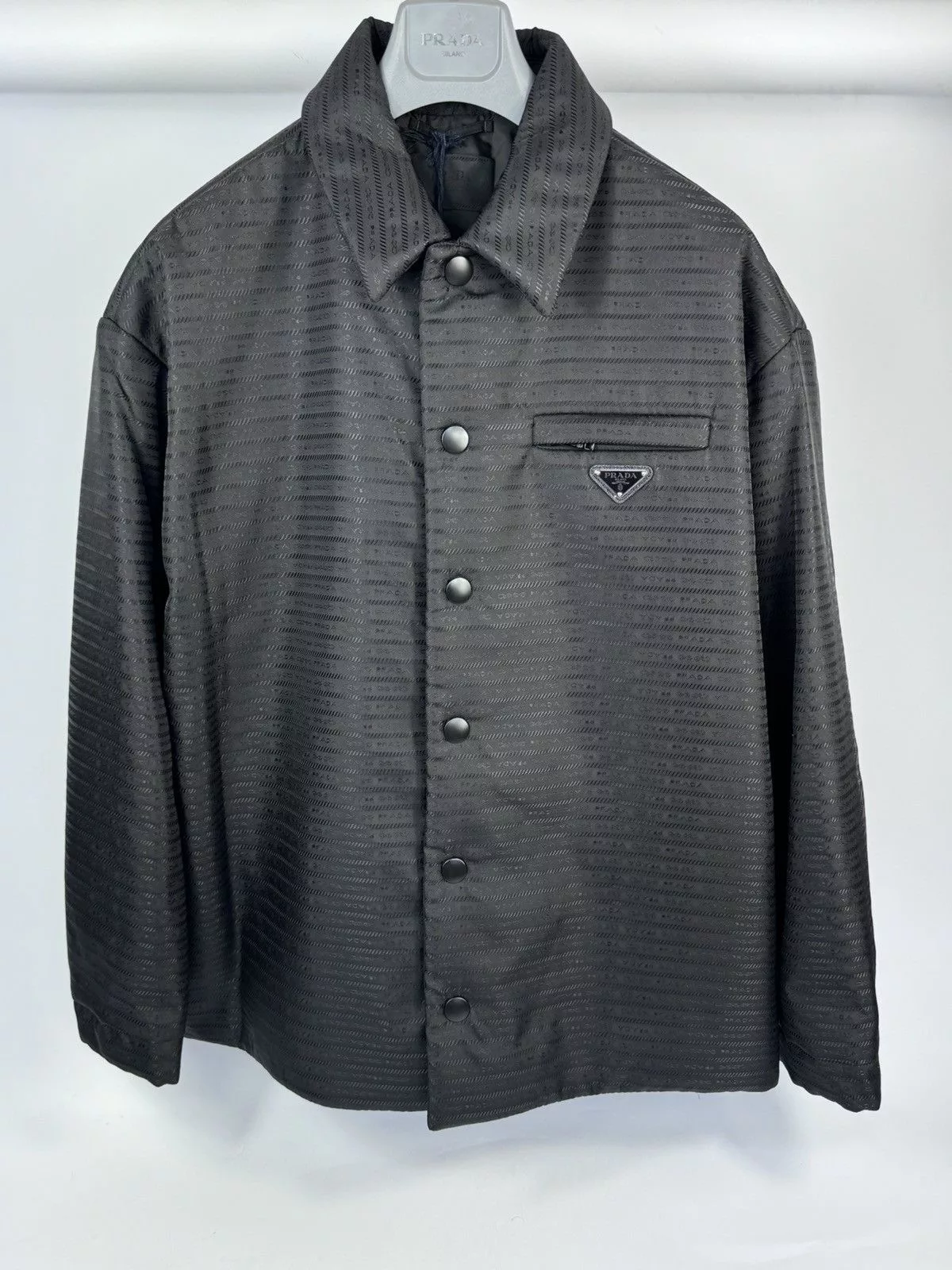 Prada Leather Jackets PRADA PRINT JACKET Black