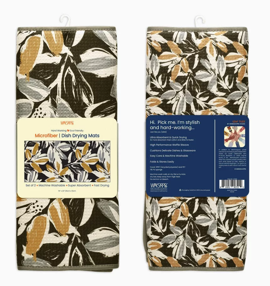 Leaf Tiles Microfiber Dish Drying Mats