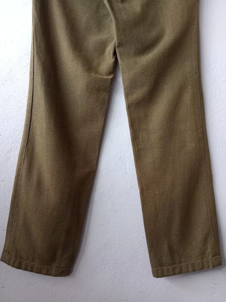 Global Work Cropped Pants Global Work Herringbone Army Style Pants Brown