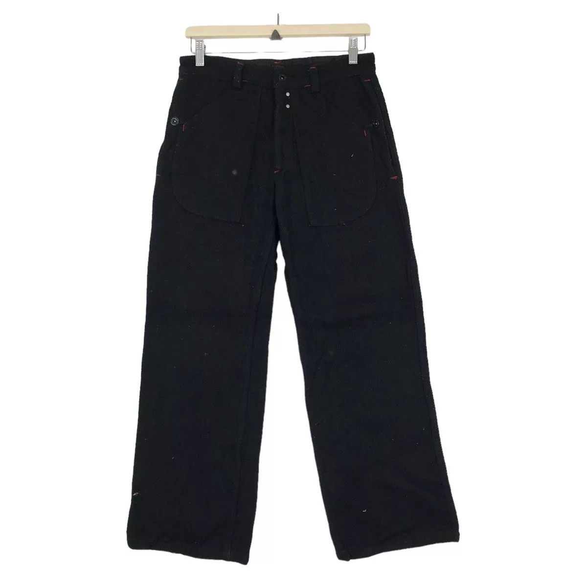 Denime Denim Denime × Indigo Vintage DENIME Baker Pants Heavy Wool Union Made Workwear Black