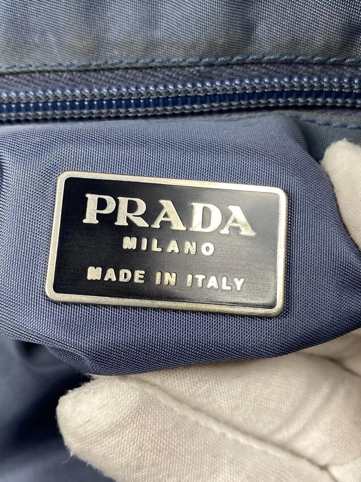 Prada Shoulder Bags Prada Tessuto Nylon Shoulder Bag Blue