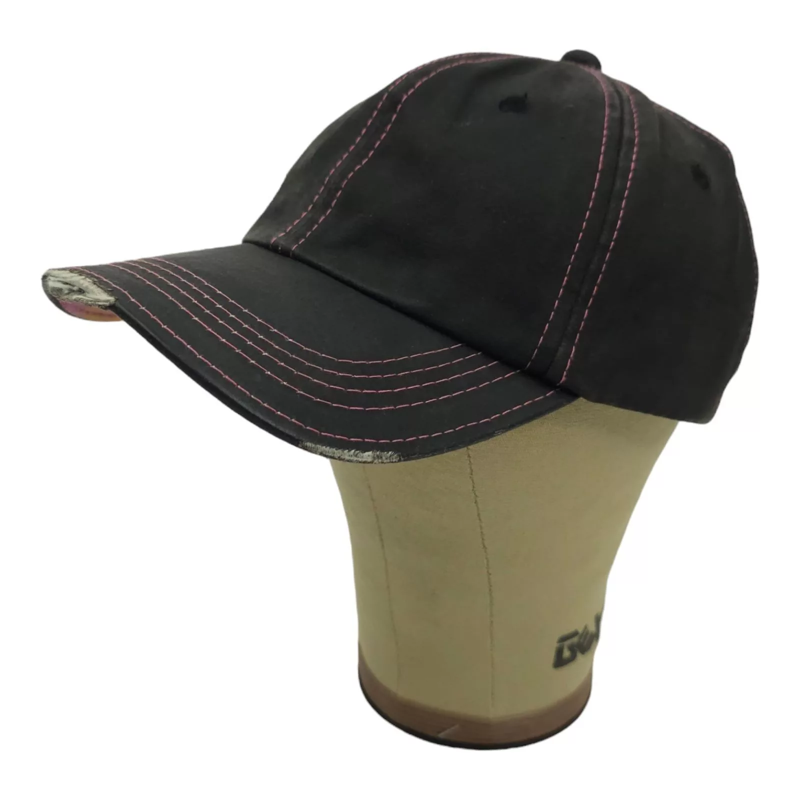 Signatures Hats Signatures Mossy Oak Black Pink Distressed Tuck Strap Adjustable Cap