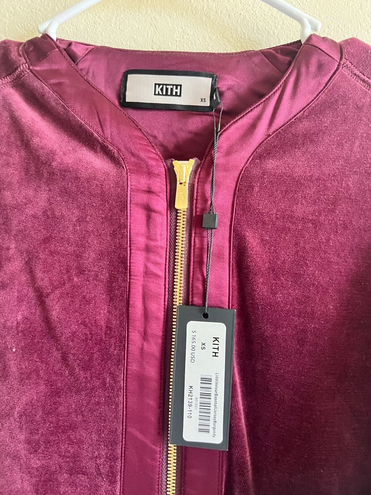 Kith Light Jackets Kith Lidl Velour Baseball Jersey XS Red