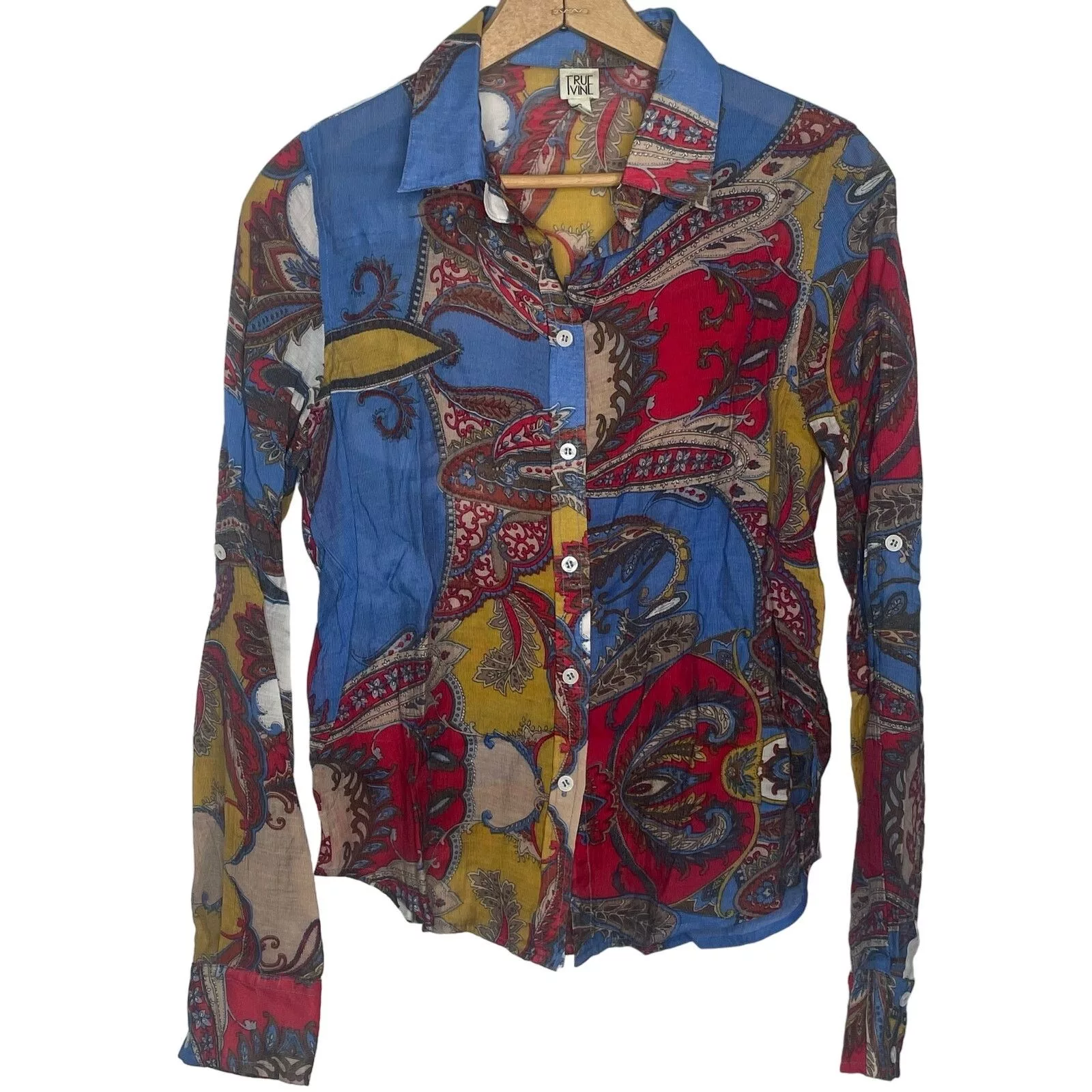Other Blouses Other NWOT True Irvine Paisley Button Down Red