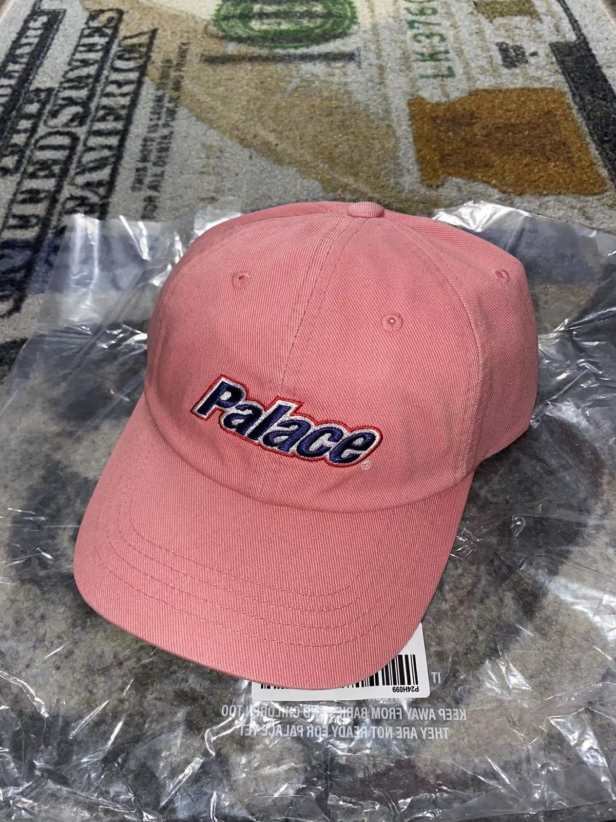 Palace Hats Palace Lowercase Washed Denim 6-Panel Hat Pink