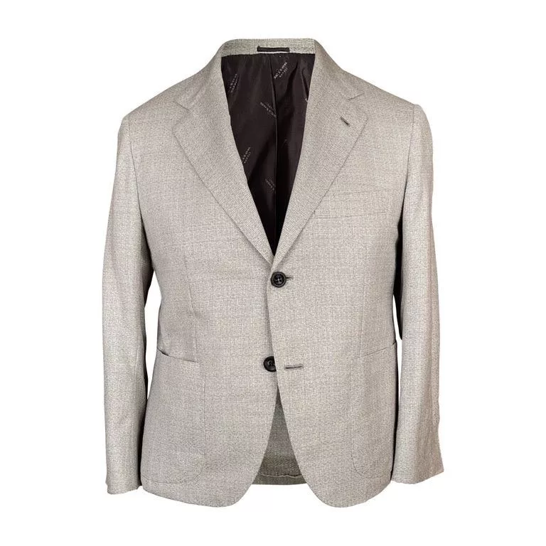 Kiton Blazers KITON JACKET BLAZER CASHMERE/SILK GREY SUMMER SHORT JACKET Gray