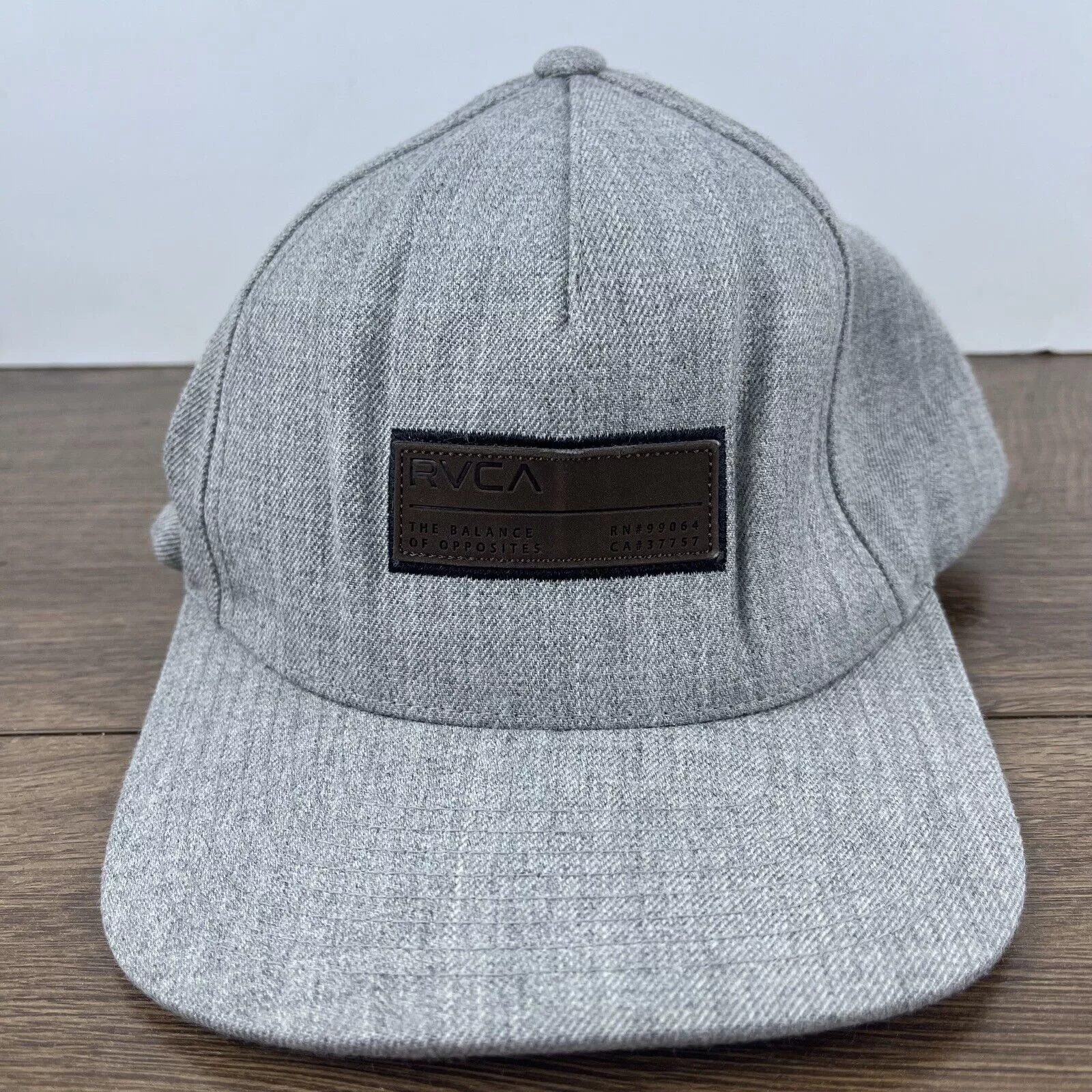 RVCA Hats RVCA Hat RVCA Gray Snapback Hat Gray Hat Adjustable Gray Adu