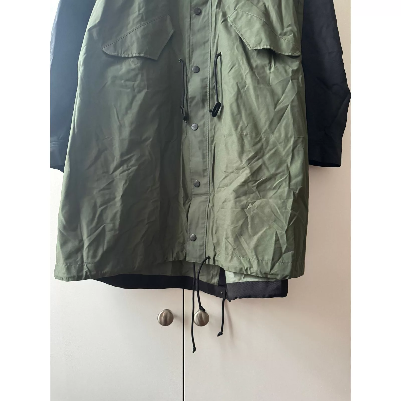 Sacai Light Jackets Sacai Long Parka Coat Green
