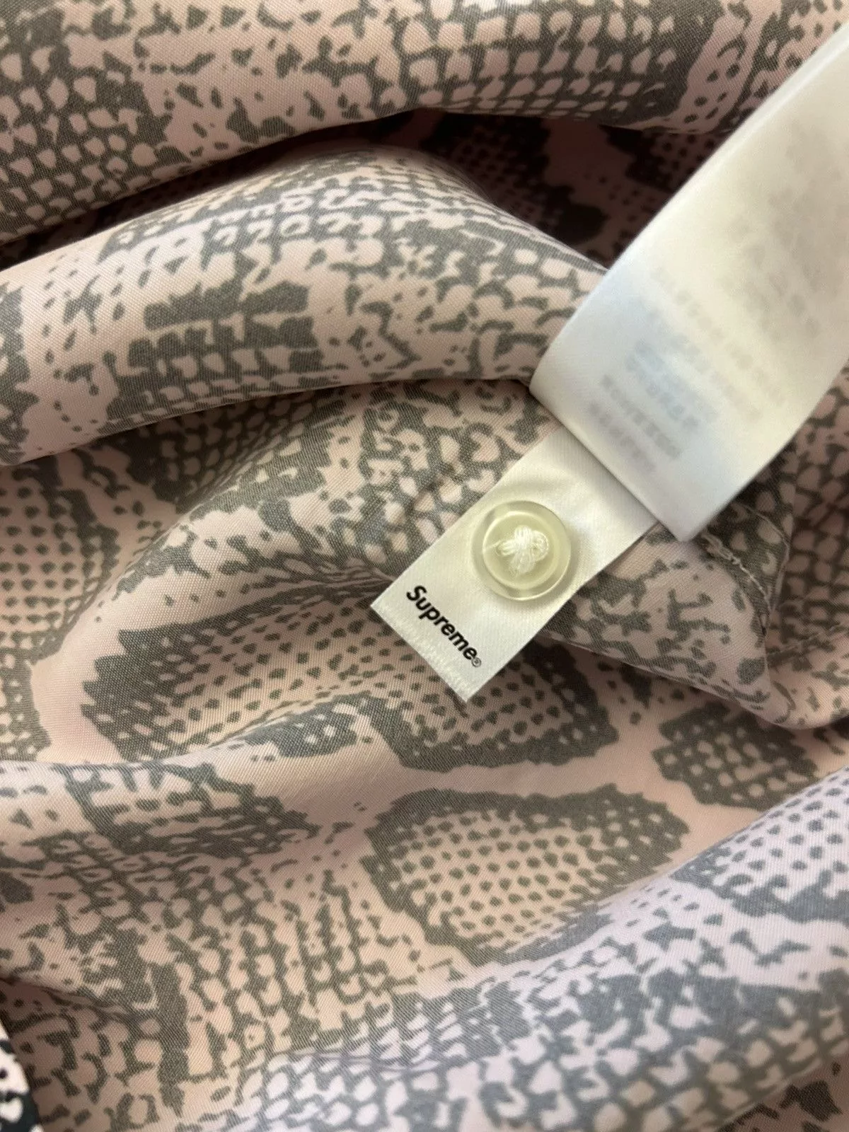 Supreme Shirts Button Ups Supreme Snake Shirt Pink